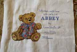 Cross stitch square for Abbey S's quilt