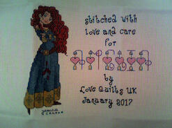 Cross stitch square for Amelia B's quilt