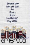 Cross stitch square for Robert S's quilt