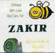 Cross stitch square for Zakir's quilt