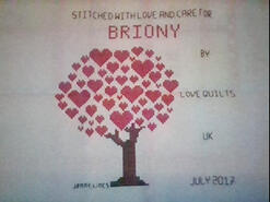 Cross stitch square for Briony N's quilt
