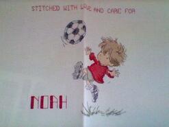 Cross stitch square for Noah M's quilt