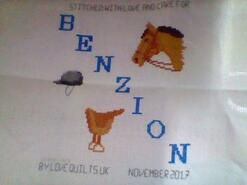 Cross stitch square for Benzion B's quilt