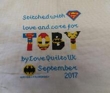 Cross stitch square for Toby N's quilt