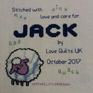 Cross stitch square for Jack J's quilt