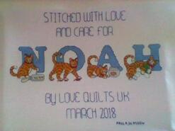Cross stitch square for Noah H's quilt