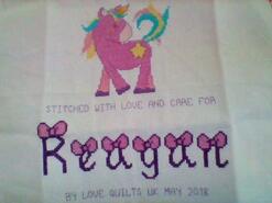 Cross stitch square for Reagan D's quilt