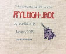Cross stitch square for Ryleigh-Jade's quilt