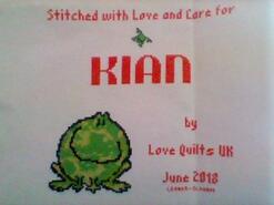 Cross stitch square for Kian W's quilt
