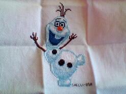 Cross stitch square for Olivia-Grace's quilt