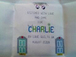 Cross stitch square for Charlie S's quilt