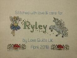 Cross stitch square for Ryley M's quilt