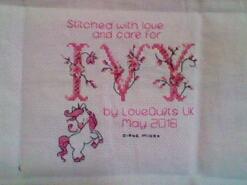 Cross stitch square for Ivy W's quilt