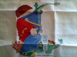 Cross stitch square for Luke B's quilt