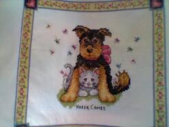 Cross stitch square for Lily's quilt