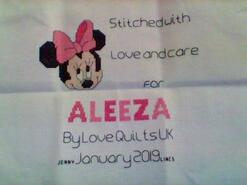 Cross stitch square for Aleeza T's quilt