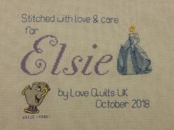 Cross stitch square for Elsie N's quilt