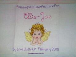 Cross stitch square for Ellie-Jae's quilt