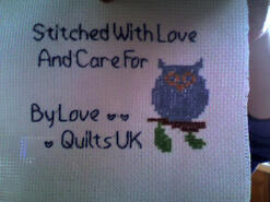 Cross stitch square for Ava-Marie W's quilt