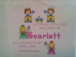 Cross stitch square for Scarlett S's quilt