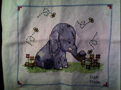 Cross stitch square for Amelia E's quilt
