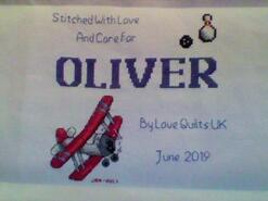 Cross stitch square for Oliver W's quilt