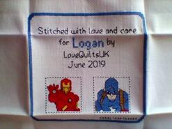 Cross stitch square for Logan N's quilt