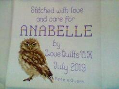 Cross stitch square for Anabelle C's quilt