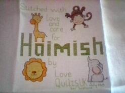 Cross stitch square for Haimish P's quilt