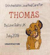 Cross stitch square for Thomas B's quilt