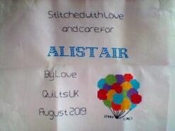 Cross stitch square for Alistair's quilt