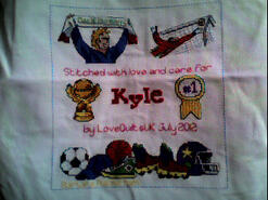 Cross stitch square for Kyle V's quilt