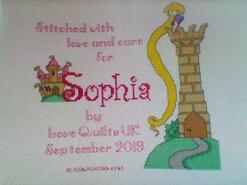 Cross stitch square for Sophia G's quilt