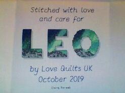 Cross stitch square for Leo S's quilt
