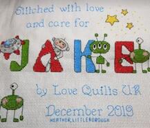 Cross stitch square for Jake C's quilt