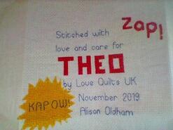 Cross stitch square for Theo W's quilt