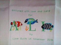 Cross stitch square for Ali N's quilt
