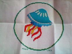 Cross stitch square for Oakley P's quilt