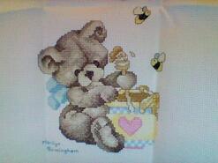 Cross stitch square for Hunter's quilt