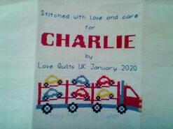 Cross stitch square for Charlie G's quilt