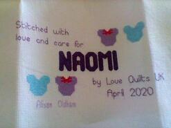 Cross stitch square for Naomi W's quilt