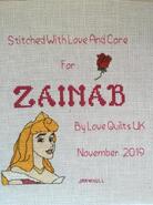 Cross stitch square for Zainab F's quilt