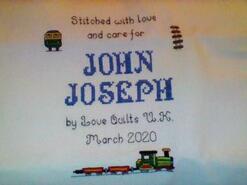 Cross stitch square for John Joseph A's quilt
