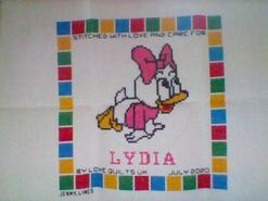 Cross stitch square for Lydia G's quilt