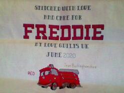 Cross stitch square for Freddie F's quilt