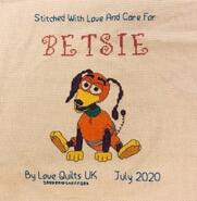 Cross stitch square for Betsie E's quilt