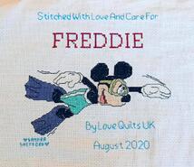 Cross stitch square for Freddie M's quilt