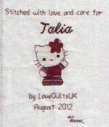 Cross stitch square for Talia F's quilt
