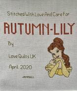 Cross stitch square for Autumn-Lily's quilt
