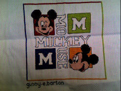Cross stitch square for Ollie E's quilt